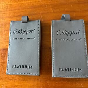 Two Regent Seven Seas Cruises Platinum Luggage tags Chrome Strap